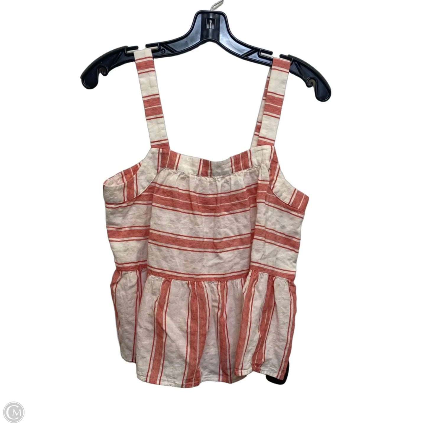 Top Sleeveless By Loft In Cream & Red, Size: S