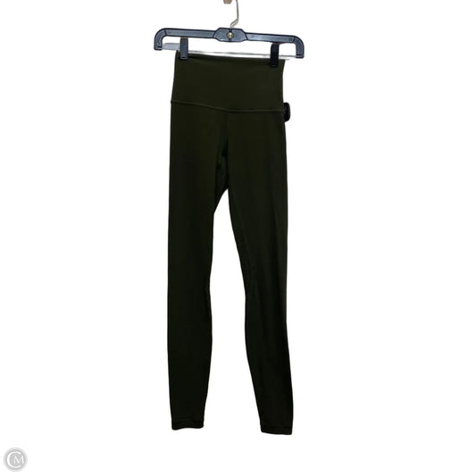 Athletic Leggings Designer By Lululemon In Green, Size: Xs