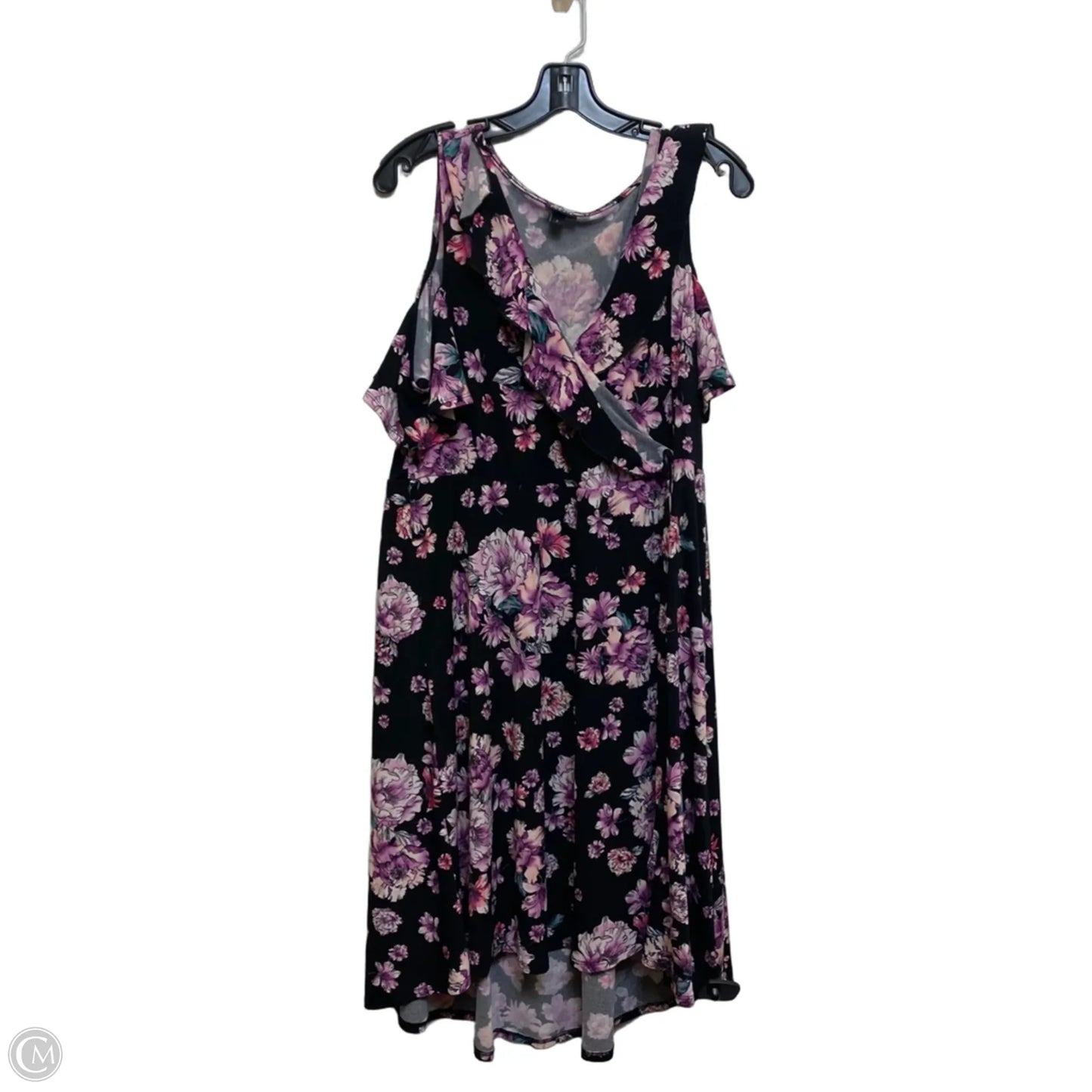 Dress Casual Short By Torrid In Black & Purple, Size: 2x