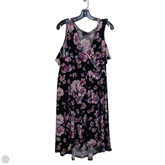 Dress Casual Short By Torrid In Black & Purple, Size: 2x