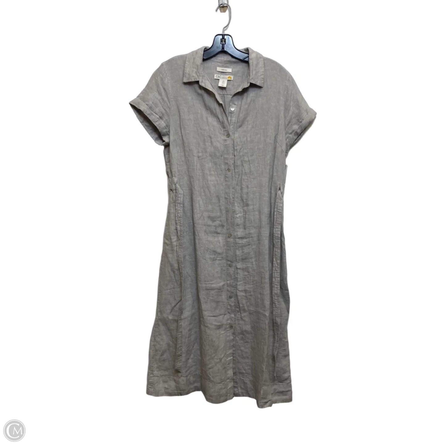 Dress Casual Midi By C And C In Grey, Size: M