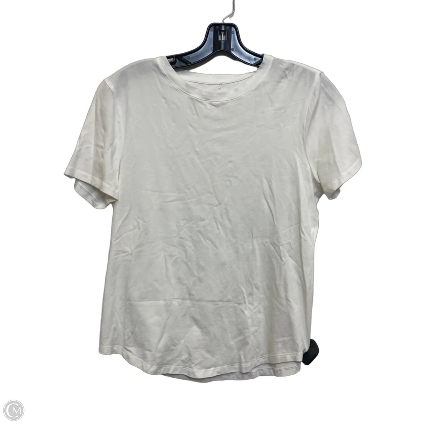 Athletic Top Short Sleeve Designer By Lululemon In White, Size: S