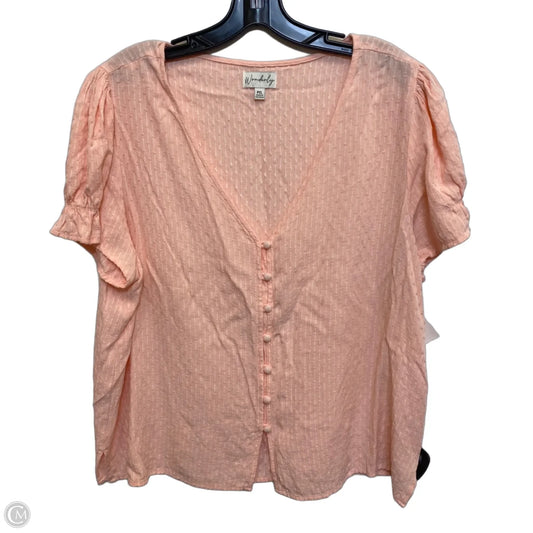 Top Short Sleeve By Wonderly In Peach, Size: Xlp