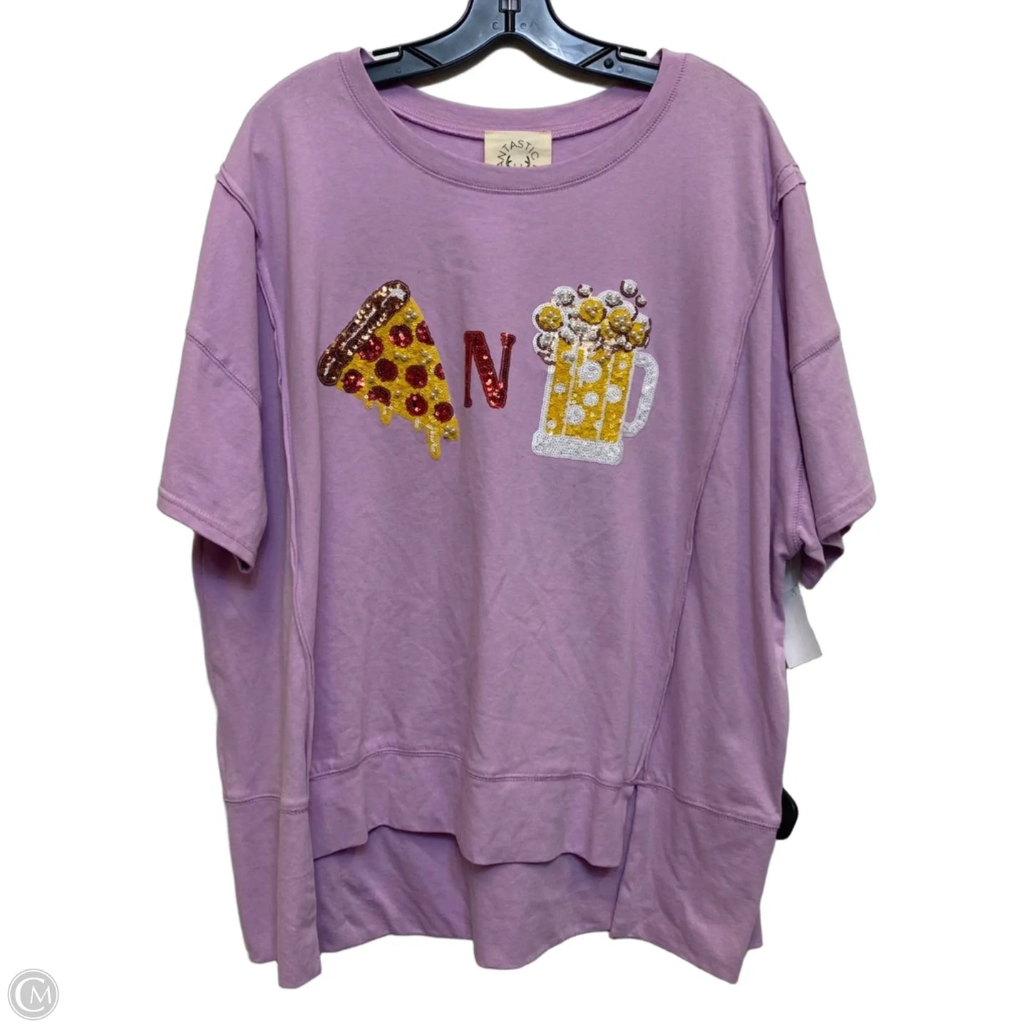 Top Short Sleeve By Fantastic Fawn In Purple, Size: L