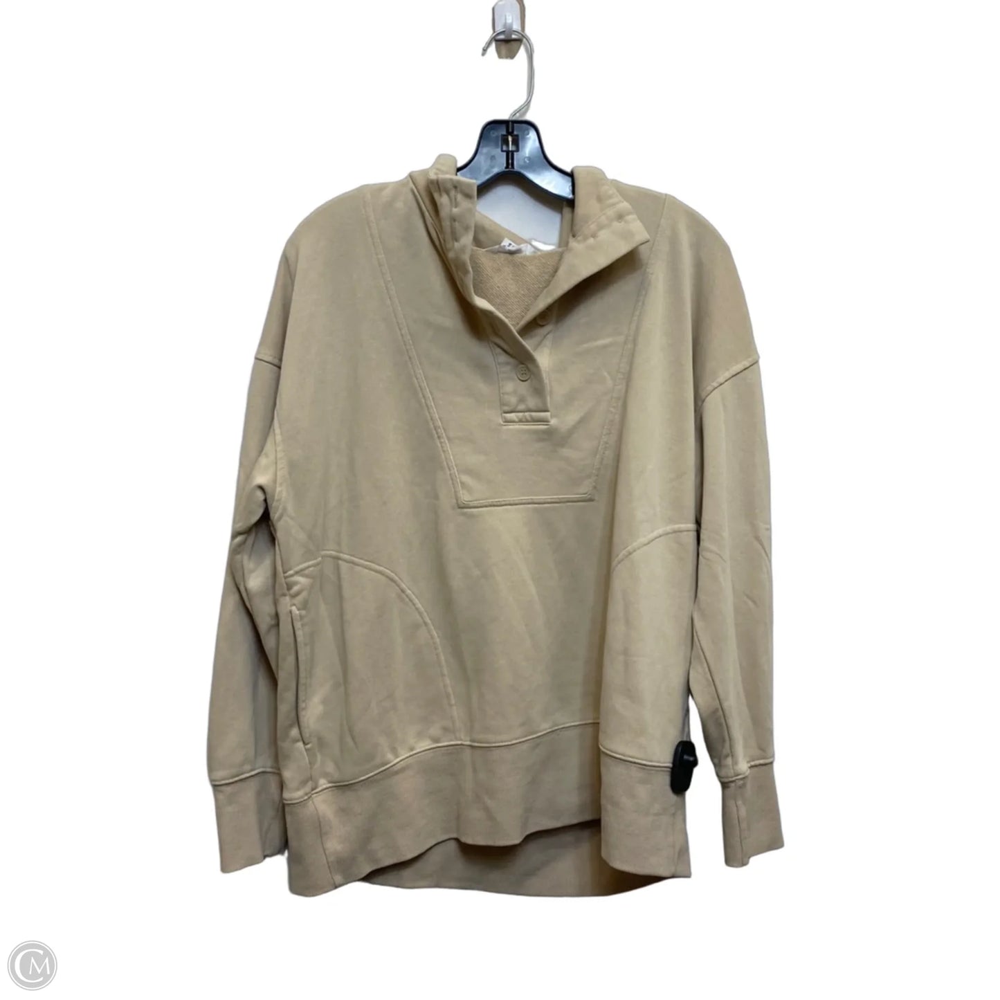 Sweatshirt Collar By Time And Tru In Tan, Size: L