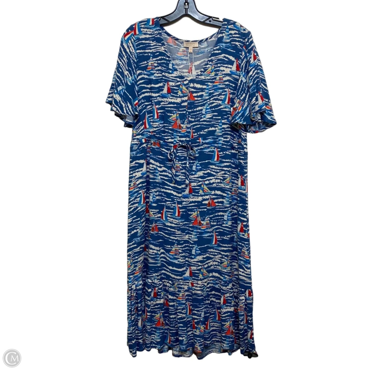 Dress Casual Midi By Chenault In Blue, Size: S