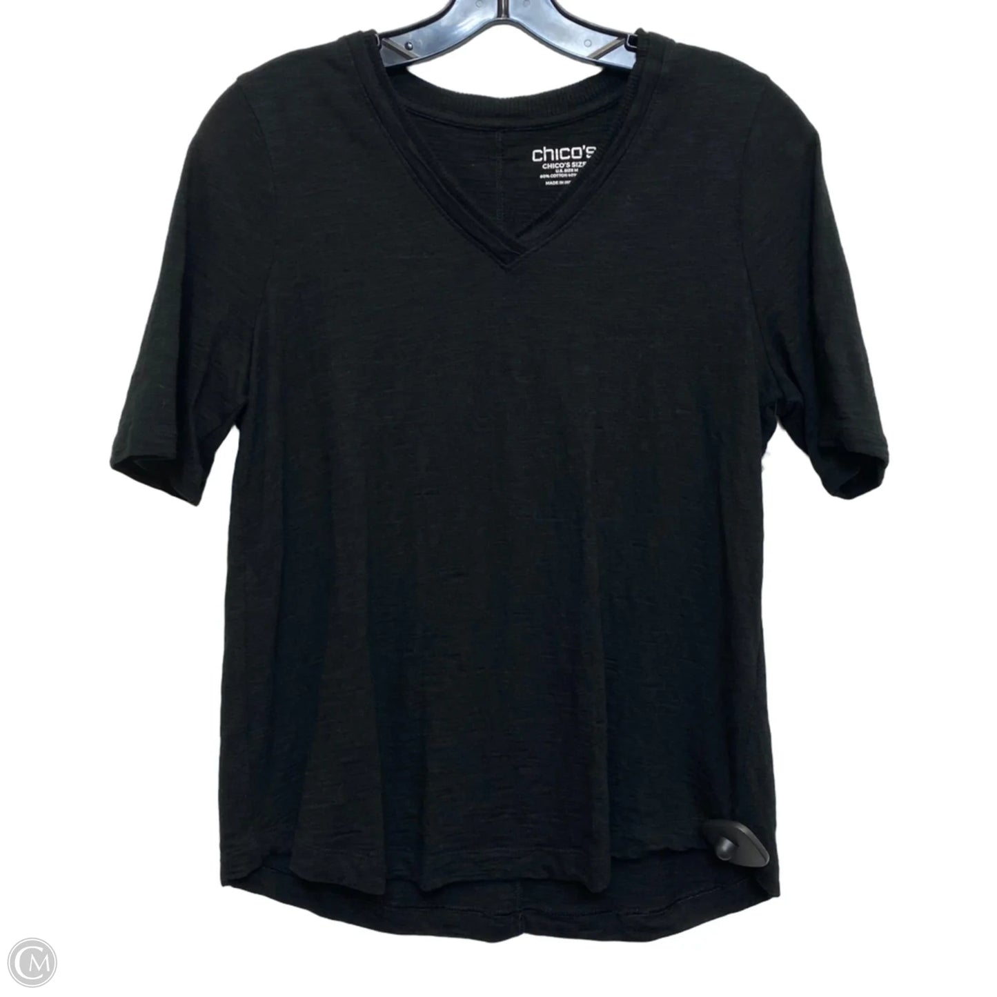 Top Short Sleeve Basic By Chicos In Black, Size: M