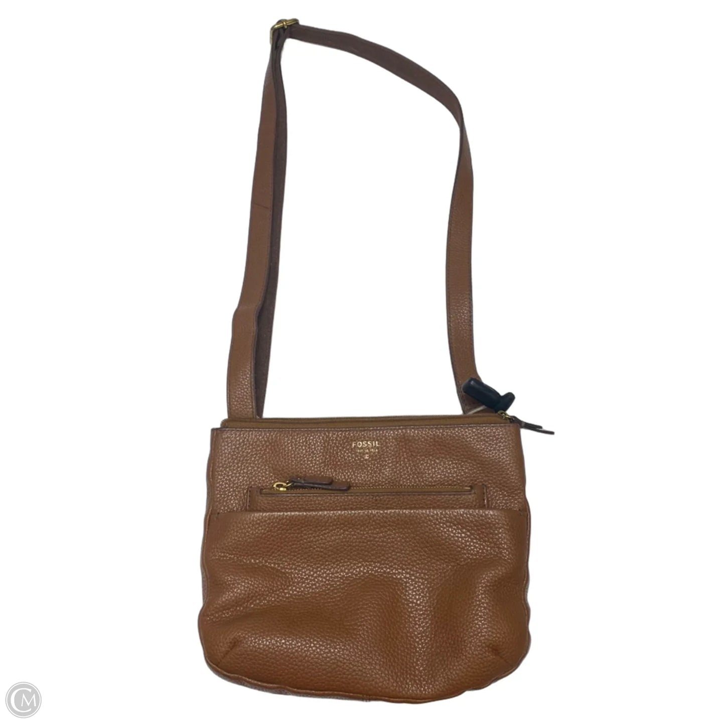 Crossbody Leather By Fossil, Size: Medium