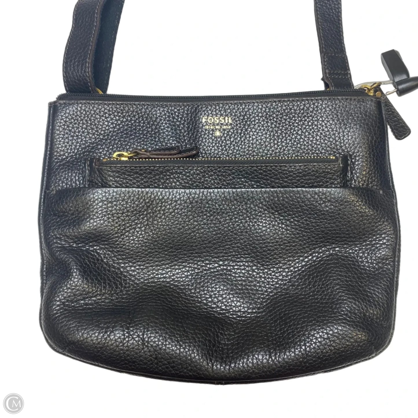 Crossbody Leather By Fossil, Size: Medium