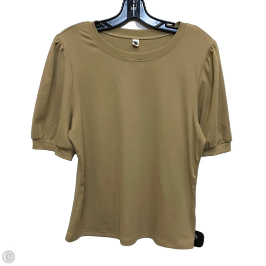 Top Short Sleeve By Clothes Mentor In Tan, Size: M