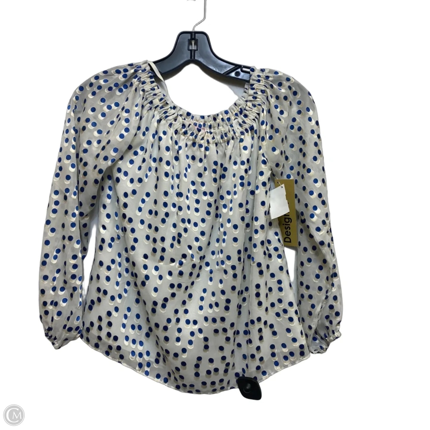 Top Long Sleeve Designer By Lilly Pulitzer In Blue & Cream, Size: Xs