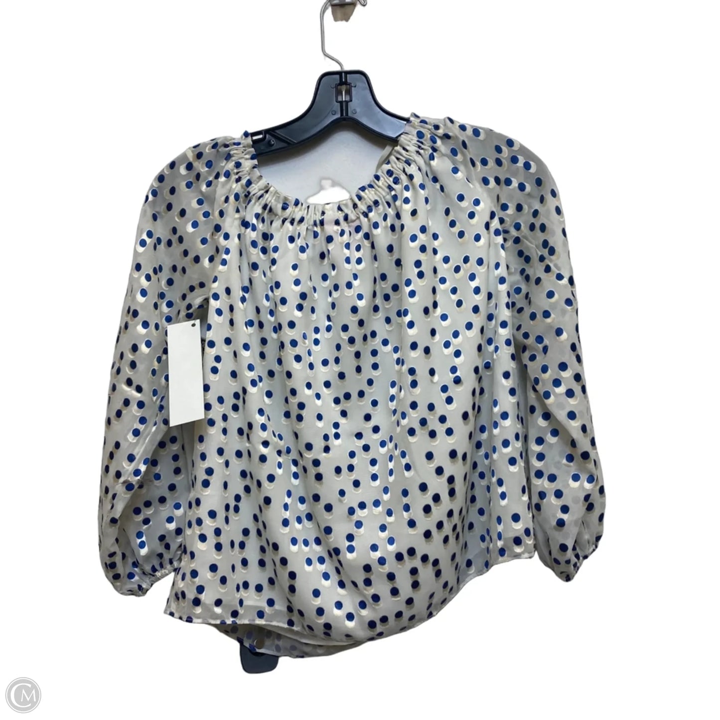 Top Long Sleeve Designer By Lilly Pulitzer In Blue & Cream, Size: Xs
