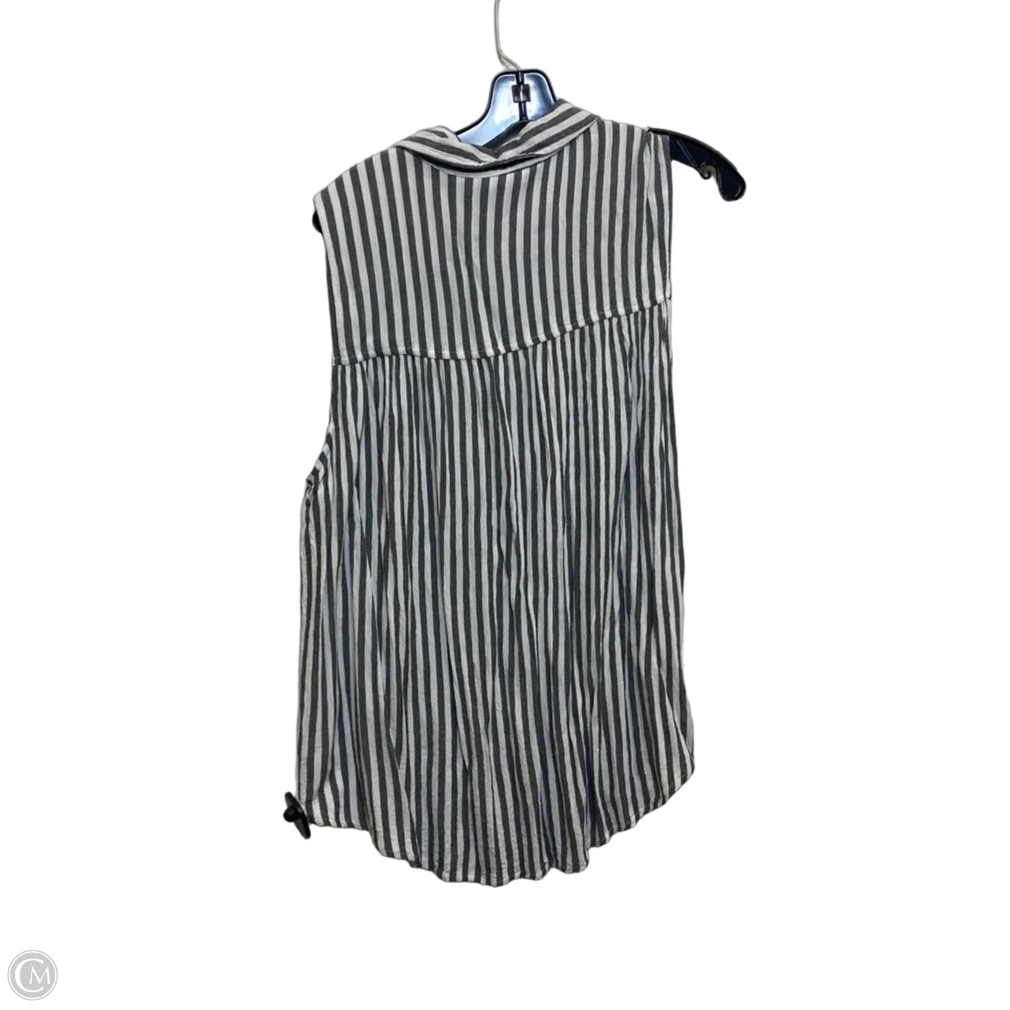 Top Sleeveless By Time And Tru In Grey & White, Size: Xxl