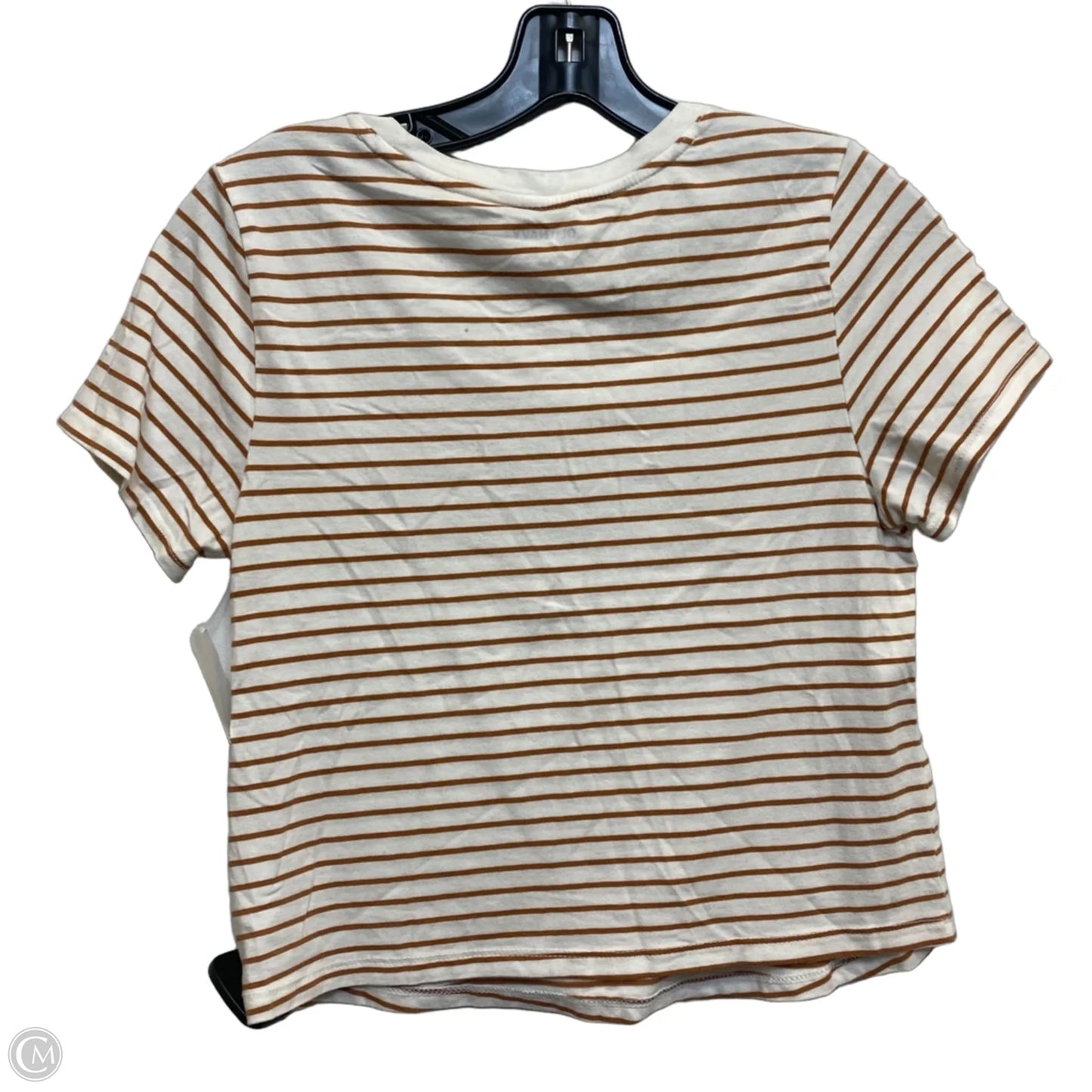 Top Short Sleeve Basic By Old Navy In Brown & White, Size: M