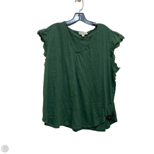 Top Sleeveless By Suzanne Betro In Green, Size: 4x