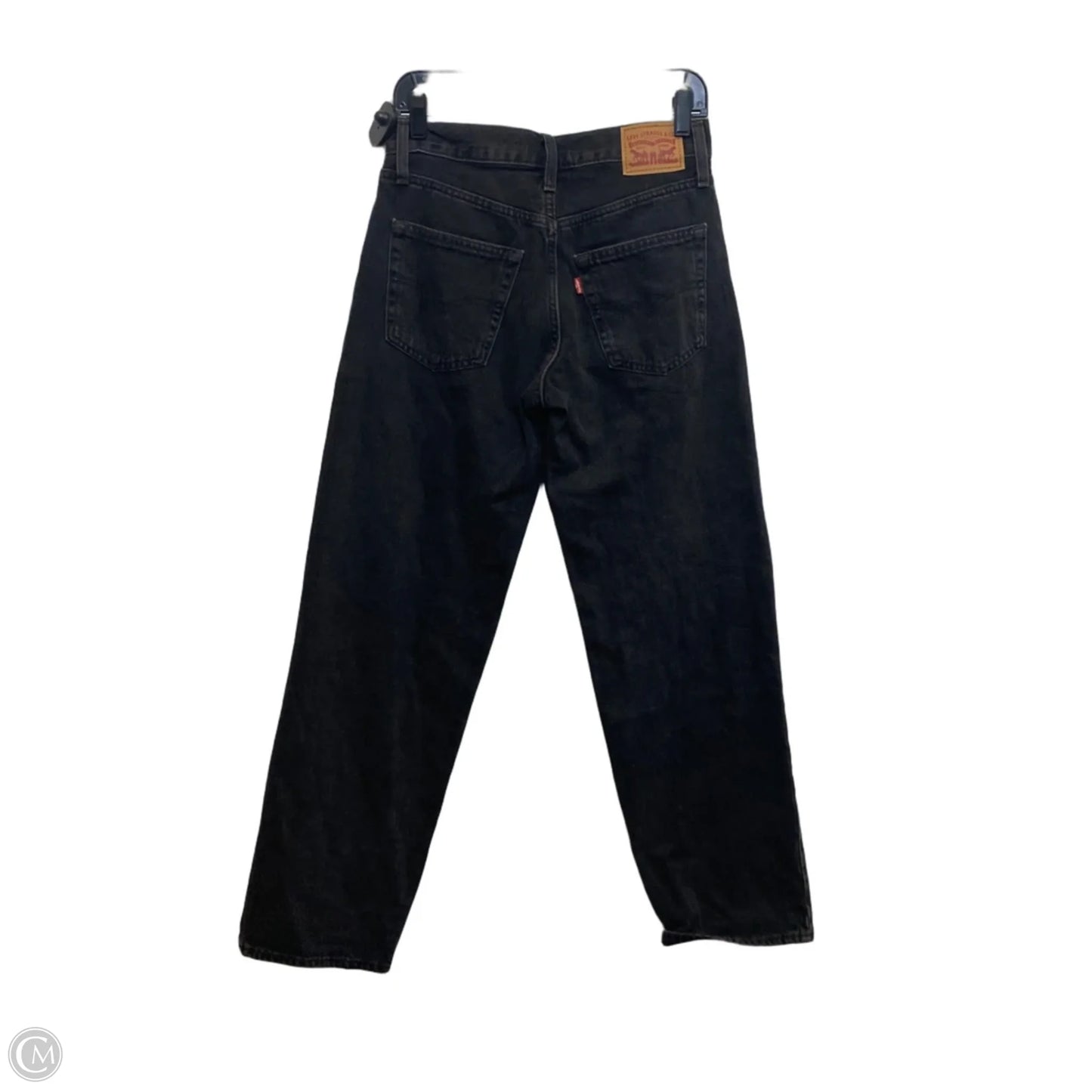 Jeans Straight By Levis In Black Denim, Size: 2