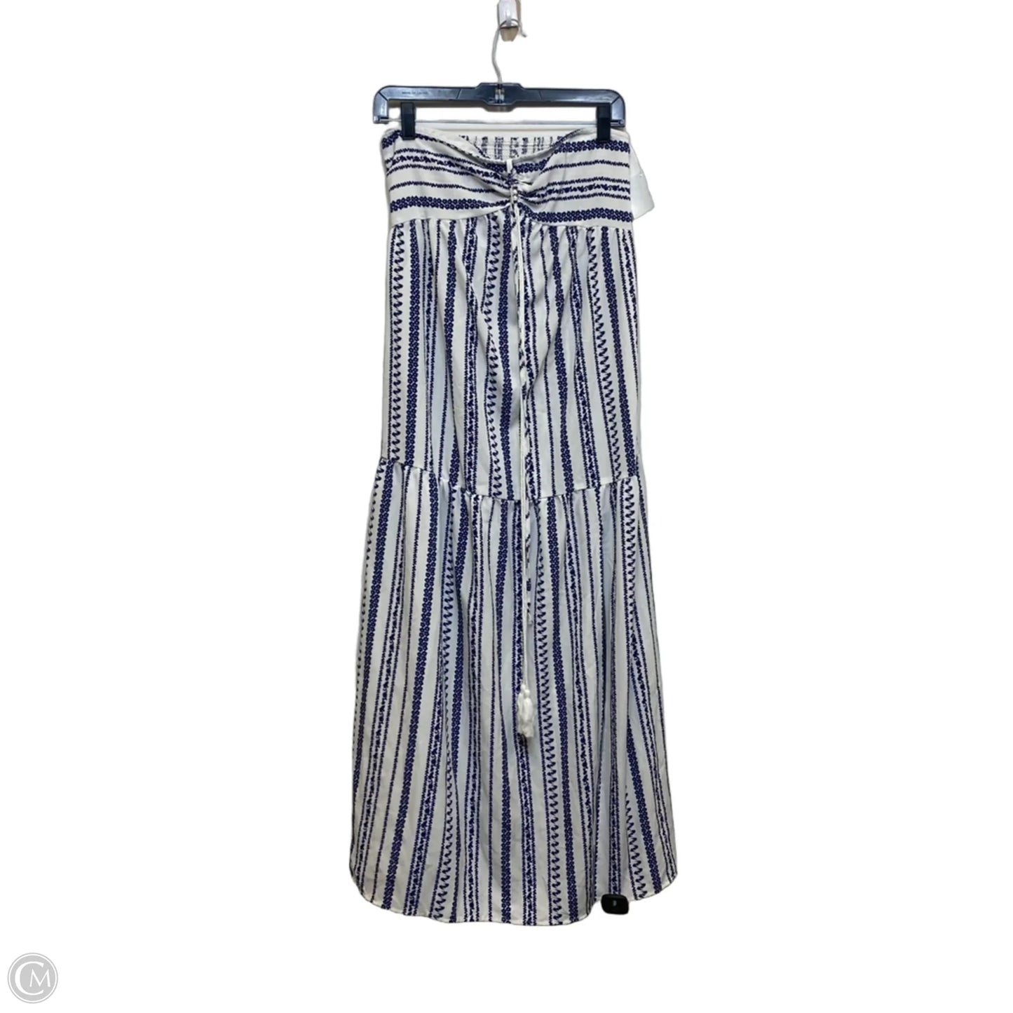 Dress Casual Midi By Cmf In Blue & White, Size: S