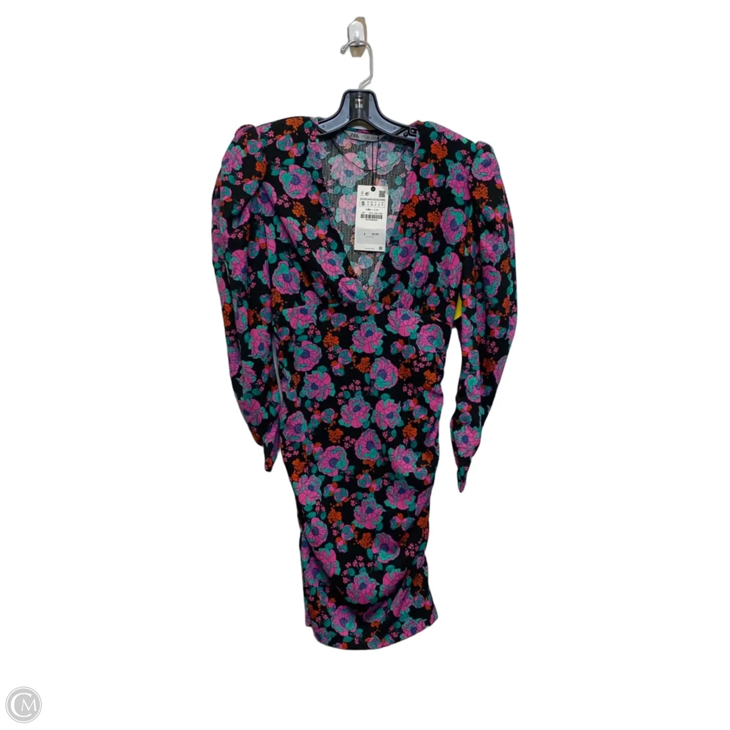 Dress Casual Short By Zara In Floral Print, Size: S