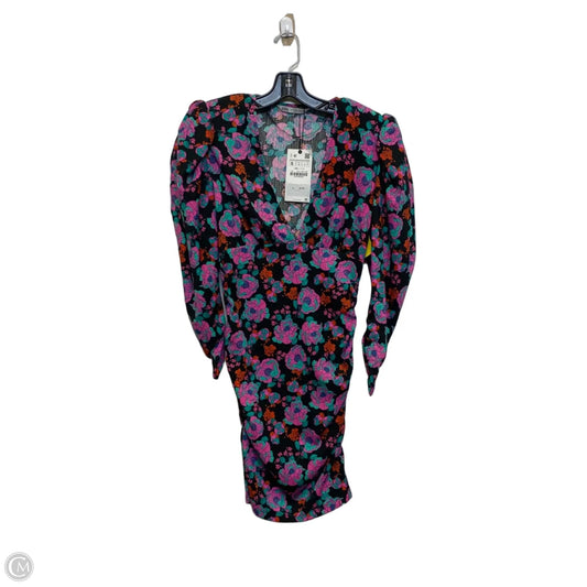 Dress Casual Short By Zara In Floral Print, Size: S