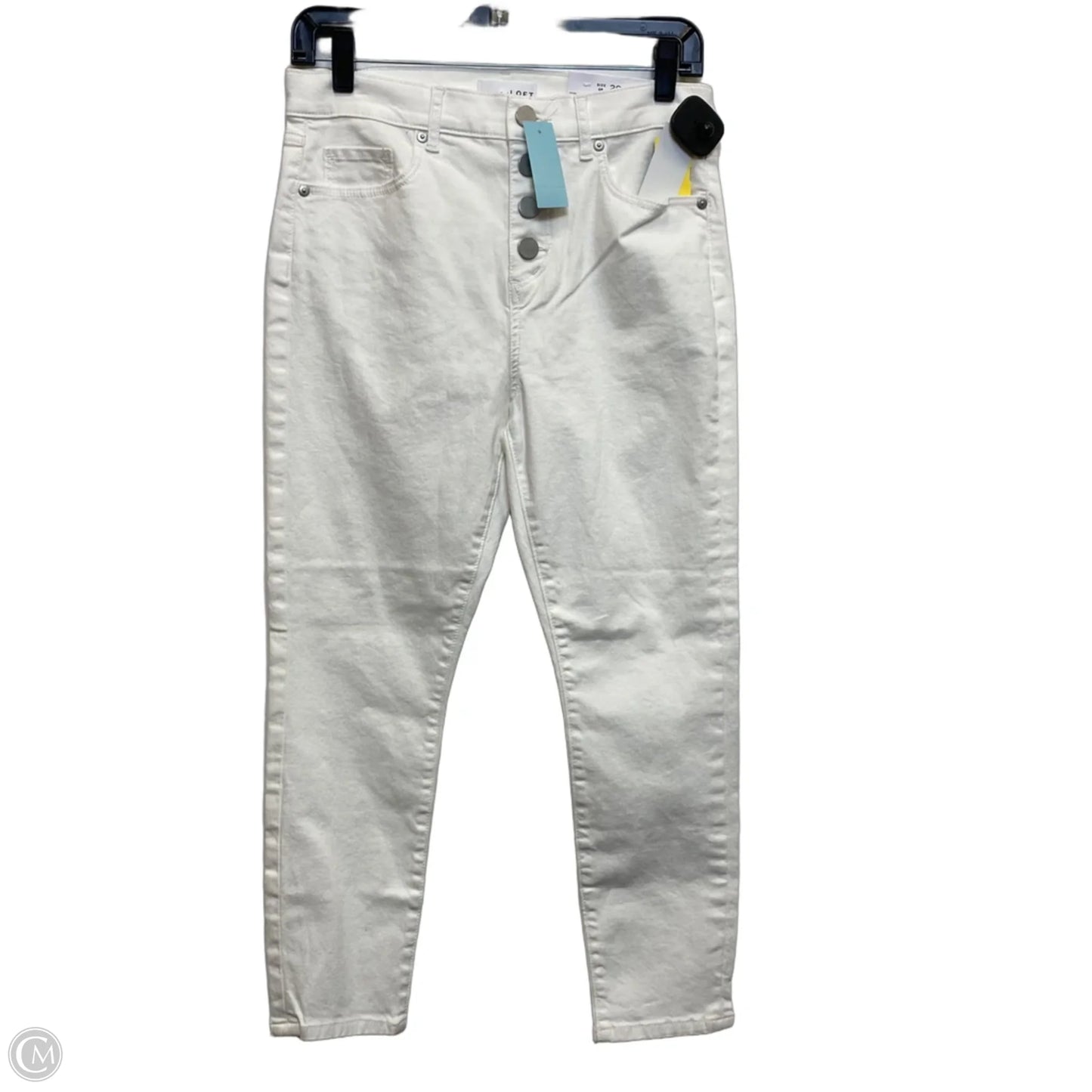 Jeans Skinny By Loft In White Denim, Size: 6p