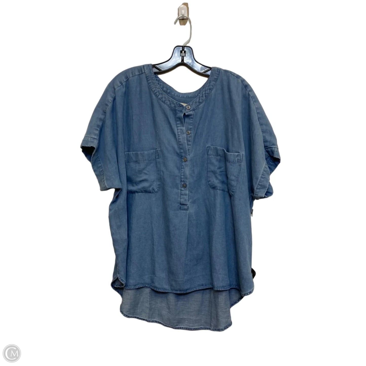 Top Short Sleeve By Loft In Blue, Size: Xl