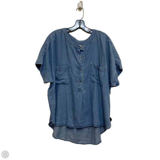 Top Short Sleeve By Loft In Blue, Size: Xl