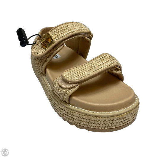 Sandals Heels Platform By Steve Madden In Tan, Size: 7.5