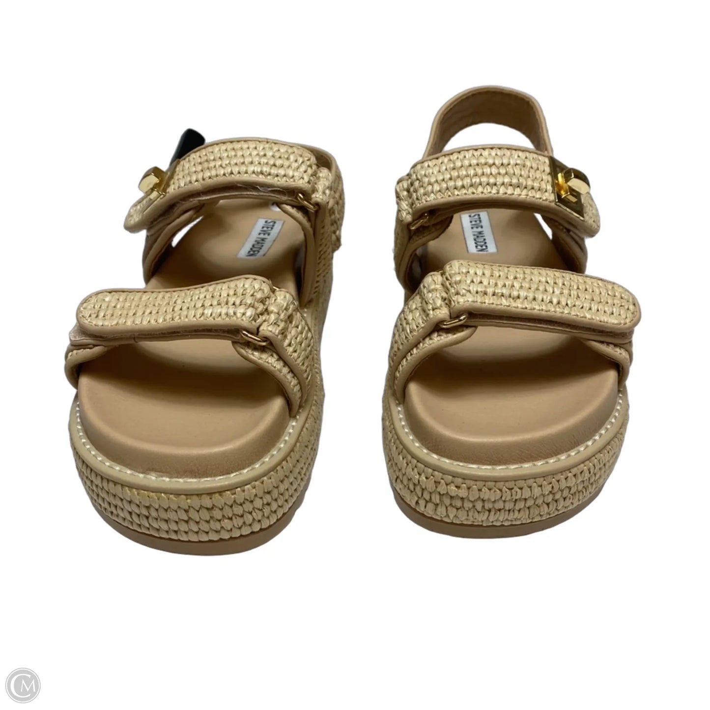 Sandals Heels Platform By Steve Madden In Tan, Size: 7.5