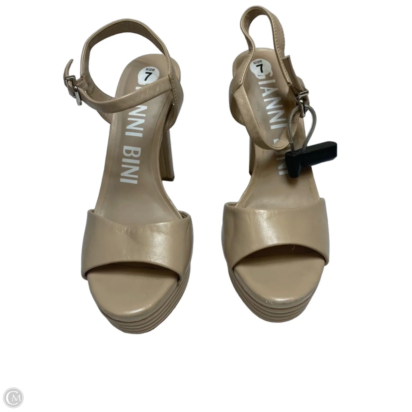 Sandals Heels Stiletto By Gianni Bini In Tan, Size: 7
