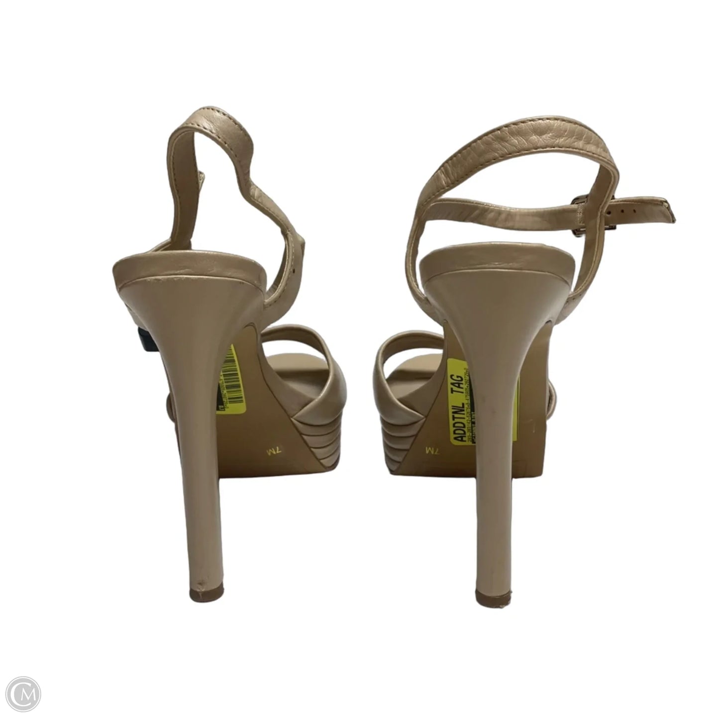Sandals Heels Stiletto By Gianni Bini In Tan, Size: 7
