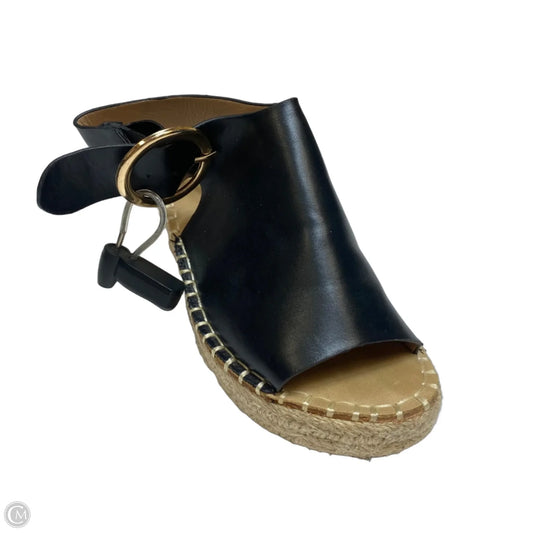 Sandals Heels Wedge By Catherine Malandrino In Black, Size: 6.5