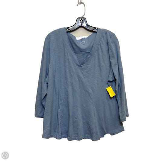 Top 3/4 Sleeve By Wonderly In Blue, Size: Xl