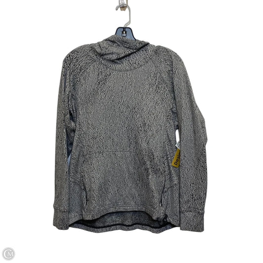 Athletic Top Long Sleeve Hoodie Designer By Lululemon In Black & White, Size: M