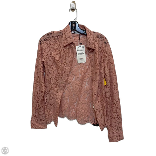 Top Long Sleeve By Zara In Pink, Size: Xs