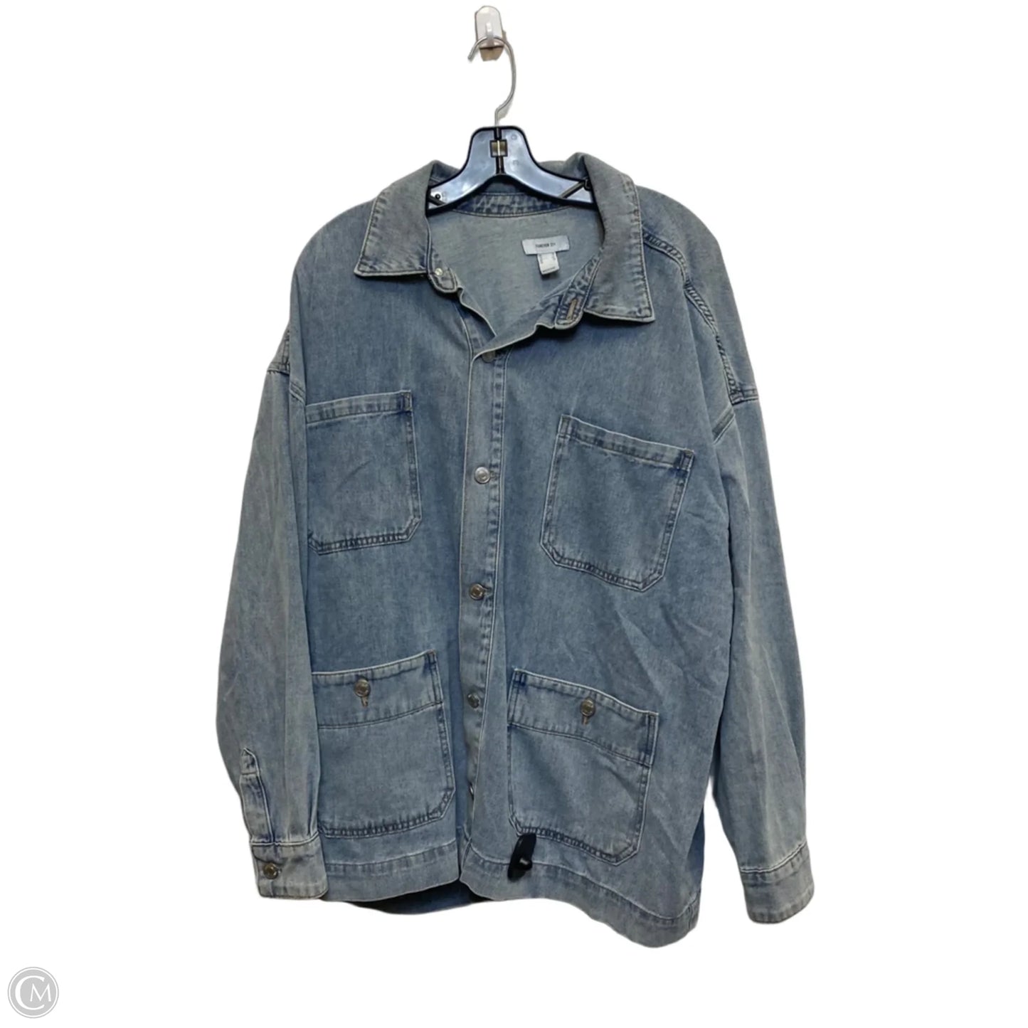 Jacket Denim By Forever 21 In Blue Denim, Size: 1x