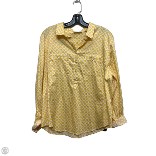 Top Long Sleeve By New York And Co In Yellow, Size: L