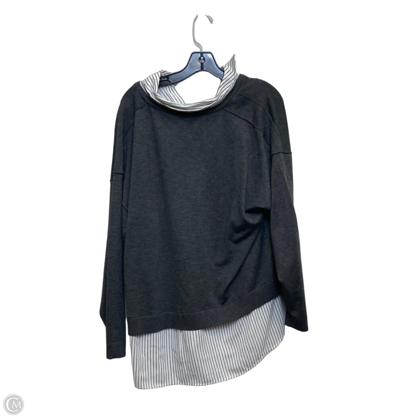 Top Long Sleeve By Adrianna Papell In Grey, Size: Xl