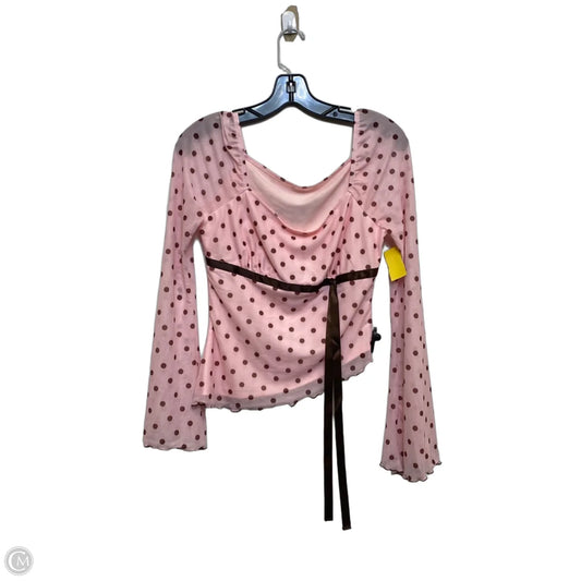 Top Long Sleeve By Cmf In Pink, Size: M