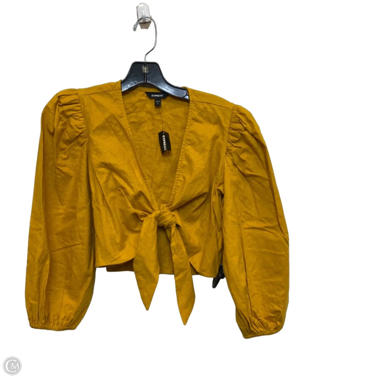 Top 3/4 Sleeve By Express In Yellow, Size: M