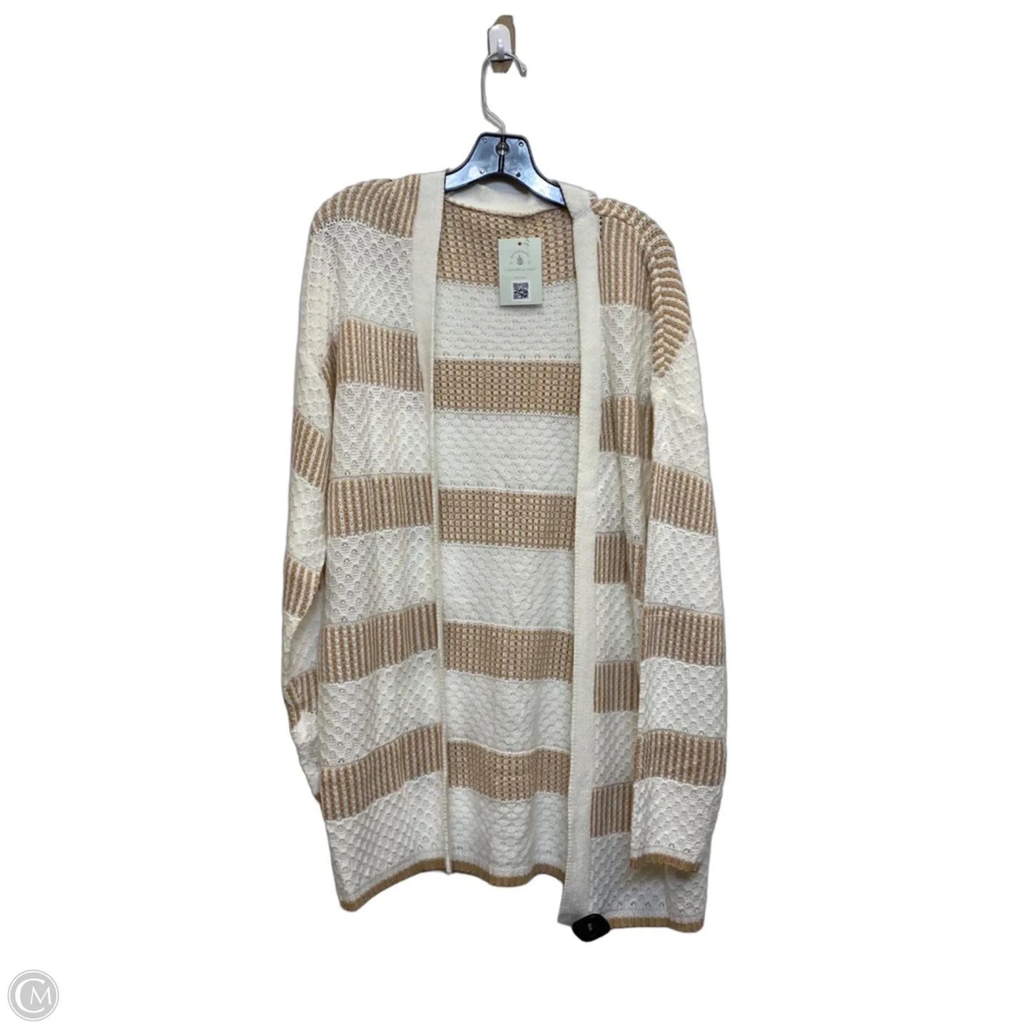 Sweater Cardigan By Cashmere & Honey Boutique In Cream, Size: M