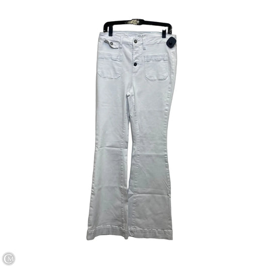 Jeans Flared By Judy Blue In White Denim, Size: 8