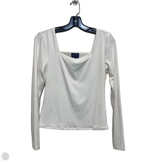 Top Long Sleeve Basic By Scoop In Cream, Size: S