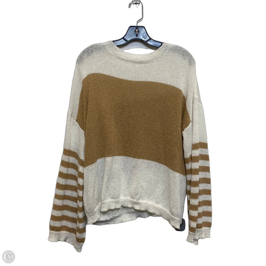 Top Long Sleeve By Vestique In Cream & Tan, Size: M