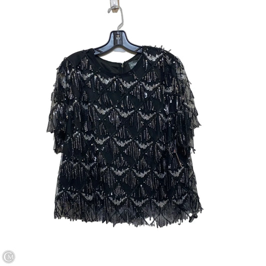 Blouse Short Sleeve By Arula In Black, Size: 1x