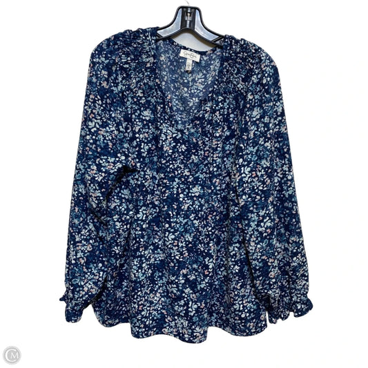 Top Long Sleeve By Jessica Simpson In Blue, Size: Xxl