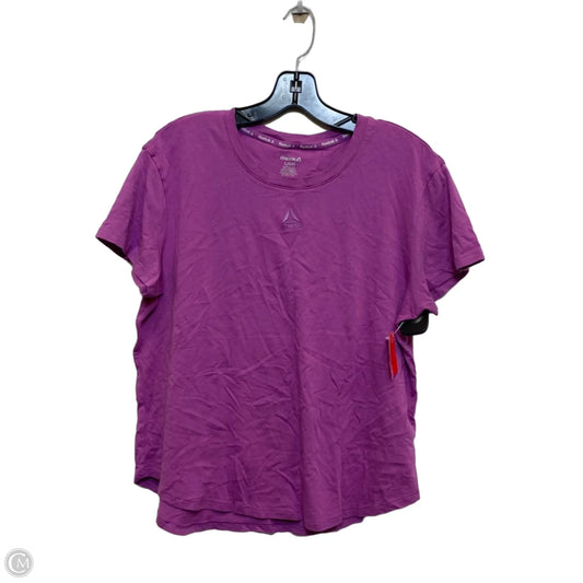 Athletic Top Short Sleeve By Reebok In Purple, Size: L