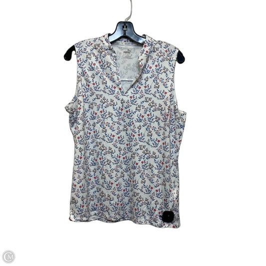 Athletic Tank Top By Puma In Blue & White, Size: M