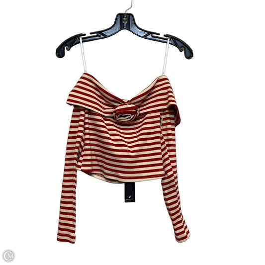 Top Long Sleeve By Lulus In Cream & Red, Size: M