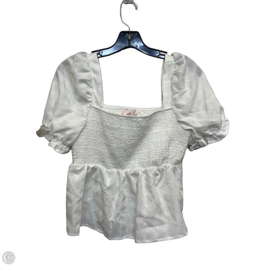Top Short Sleeve By Dizzy Lizzy In White, Size: S