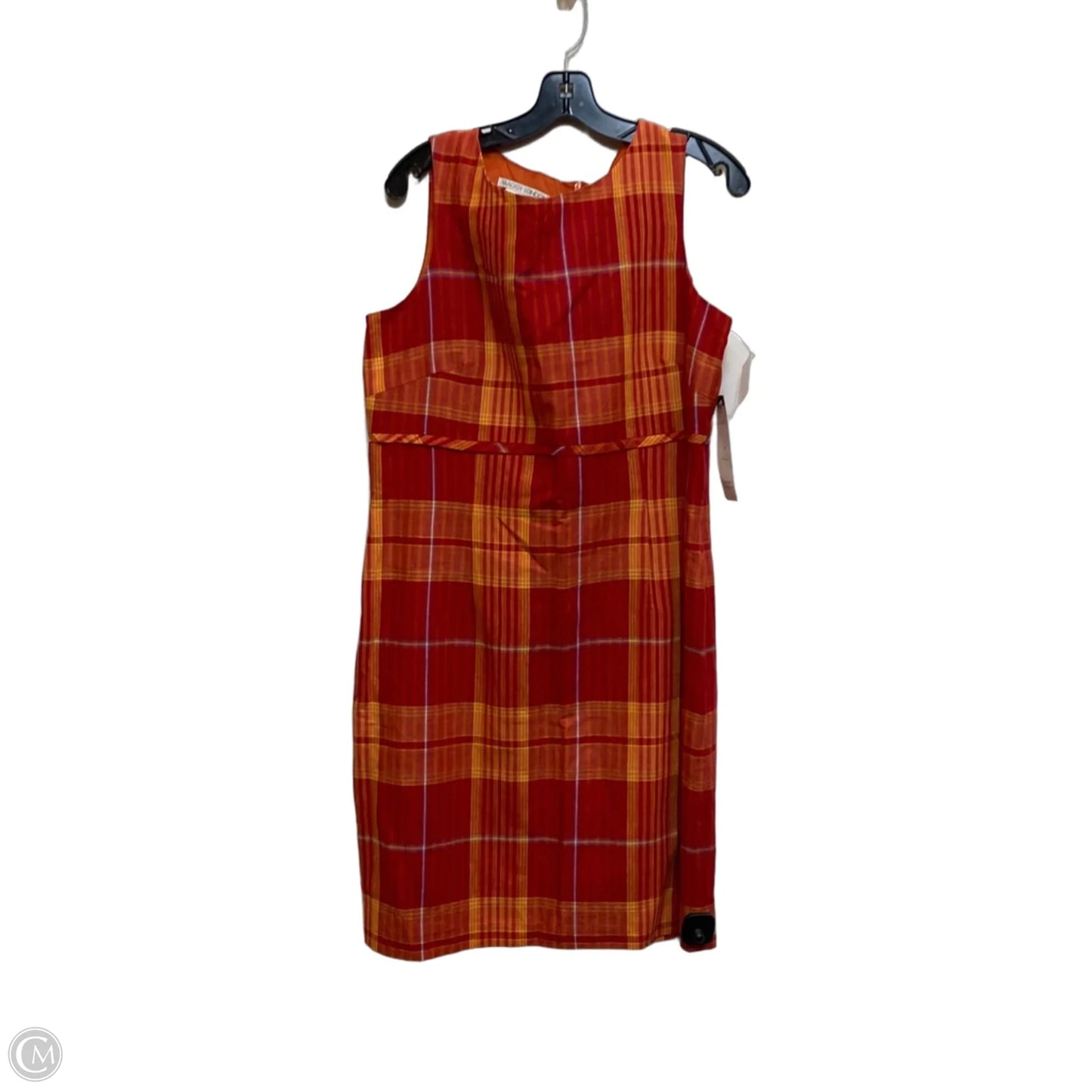 Dress Casual Short By Maggy London In Orange & Yellow, Size: L